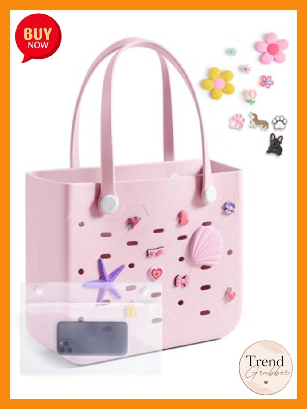 Waterproof EVA Rubber Beach Tote Bag Sandproof Washable Travel Tote